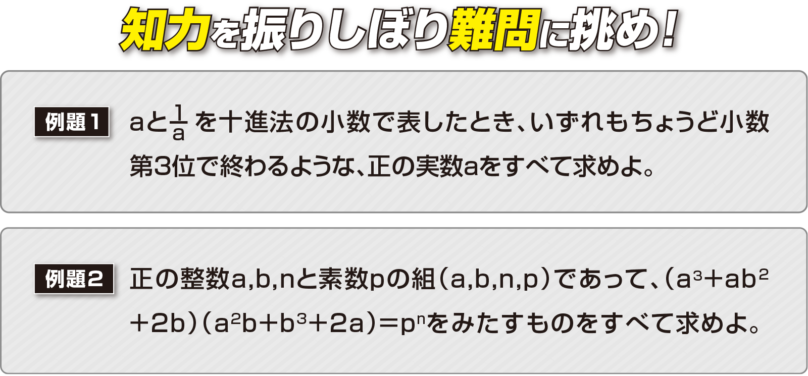 知力を振りしぼり難問に挑め!